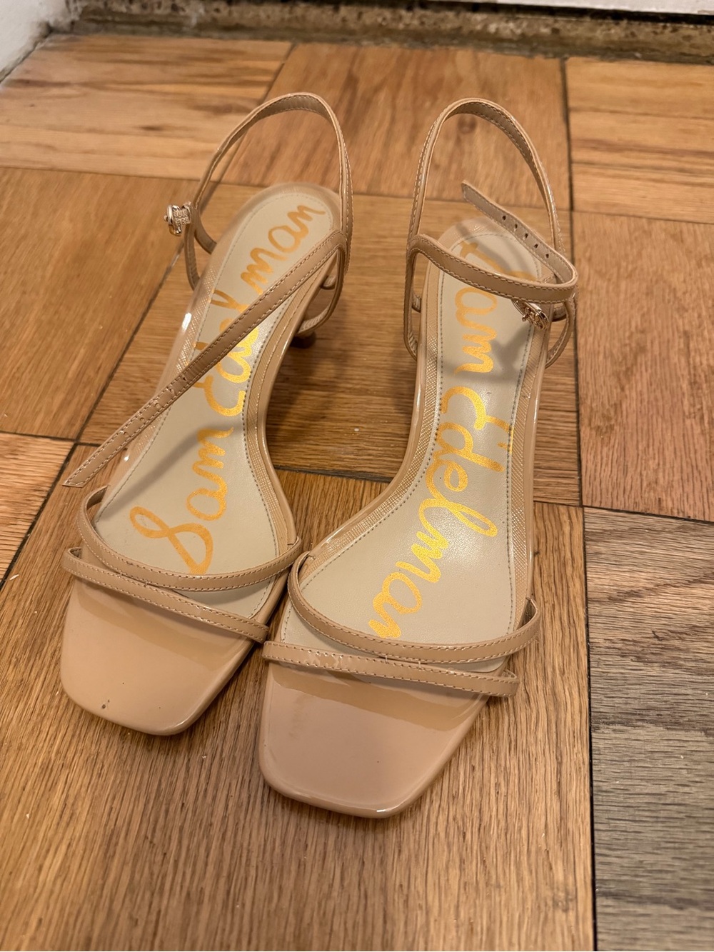 Sam Edelman Beige Strappy Slingback Heels